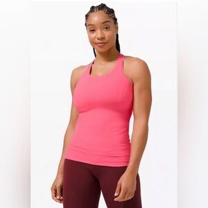 Lululemon neon long tank top stretchy fitted small/medium